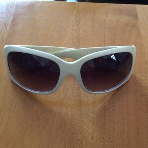 White Sunglasses with Gold Crown